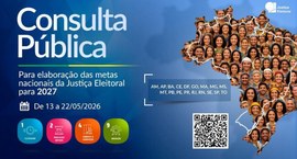 Banner com QR Code para participar de consulta pública para elaboração das metas nacionais da Ju...