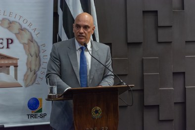 Auditório do TRE-SP recebeu no dia 11 de julho o ministro Alexandre de Moraes para a palestra de...