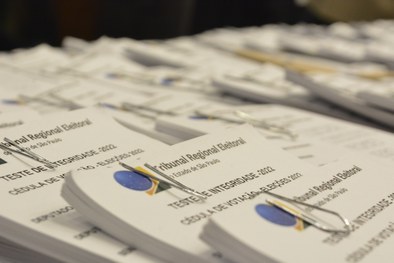 Cédulas de papel utilizadas no Teste de Integridade das Urnas Eletrônicas
