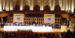 Prefeito, vice-prefeita e vereadores eleitos em 2012 na cerimônia de diplomação que ocorreu na S...