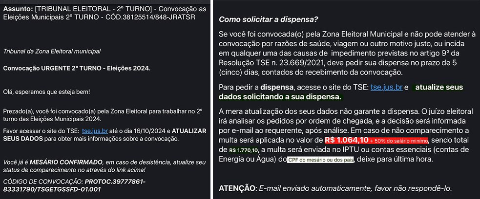 Convocação falsa de mesários Convocação falsa de mesários