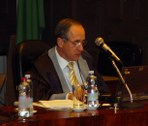 Desembargador Mário Devienne Ferraz em sessão da corte do Tribunal Regional Eleitoral de São Pau...