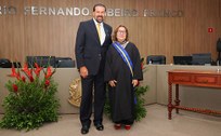 Desembargadora Elvira Maria de Almeida Silva, presidente do TRE-SE, acompanhada do vice-presiden...