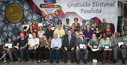 O presidente do TRE-SP, des. Carlos Eduardo Cauduro Padin, na homenagem "Gratidão Eleitoral Paul...