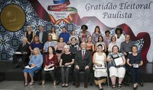 O presidente do TRE-SP, des. Carlos Eduardo Cauduro Padin, na homenagem "Gratidão Eleitoral Paul...