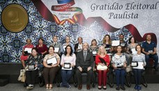 O presidente do TRE-SP, des. Carlos Eduardo Cauduro Padin, na homenagem "Gratidão Eleitoral Paul...