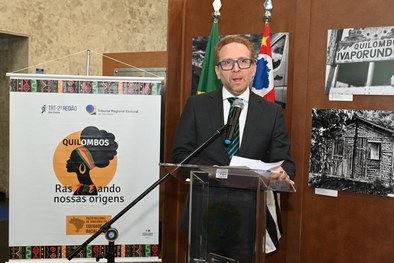 O presidente do TRT-2, Valdir Florindo, fez discurso durante a inauguração