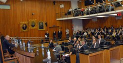 Palestra do desembargador Alceu Penteado Navarro, presidente do Tribunal Regional Eleitoral de S...