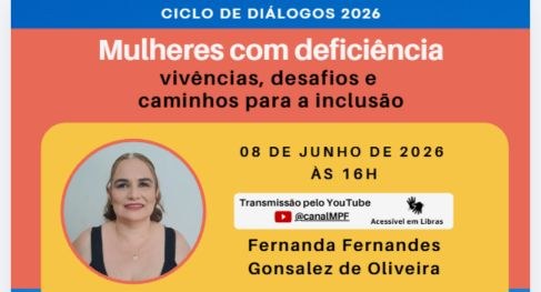Banner digital informativo, de formato retangular horizontal, com informações sobre a palestra.
