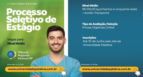 TRE-SP abre inscrições para 124 vagas de estágio de nível médio