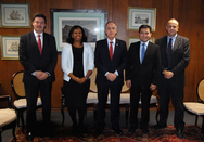 TRE-SP reúne-se com representantes da PGMSP Posam para foto da esq. p/ dir.: juiz assessor da presidência do TRE-SP, Marco Antonio Martin Va...