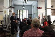 Presidente do TRE-SP, des. Carlos Eduardo Cauduro Padin, discursa durante a inauguração da centr...