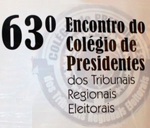 63º Encontro do Colégio de Presidentes de Tribunais Regionais Eleitorais Banner do 63º Encontro do Colégio de Presidentes de Tribunais Regionais Eleitorais