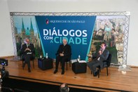 Da esq. p/ dir.: Presidente do TRE-SP, des. Carlos Eduardo Cauduro Padin; Arcebispo Metropolitan...