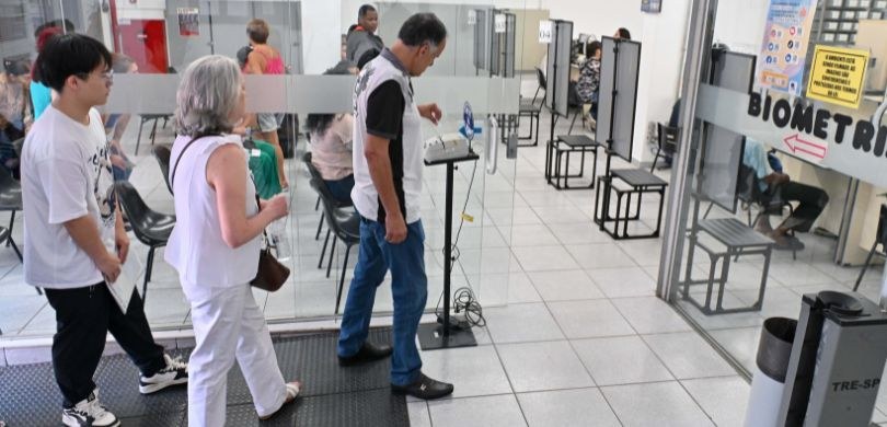 Atendimento na 1ª Zona Eleitoral, na Bela Vista, área central da capital Atendimento na 1ª Zona Eleitoral, na Bela Vista, área central da capital