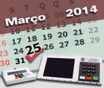 Calendário dia 25 de março de 2014 e urna eletrônica