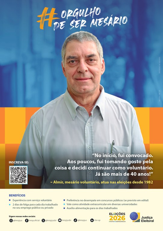 Campanha Mesário Voluntário 2026 TRE-SP