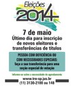 Cartaz final de alistamento eleitoral em 7 de maio de 2014
