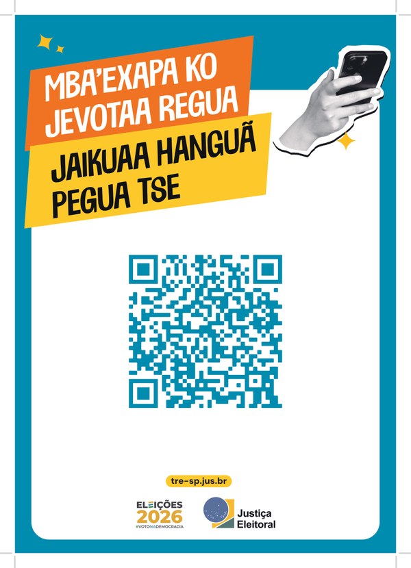 Cartaz manual do eleitor traduzido para Guarani Mbya