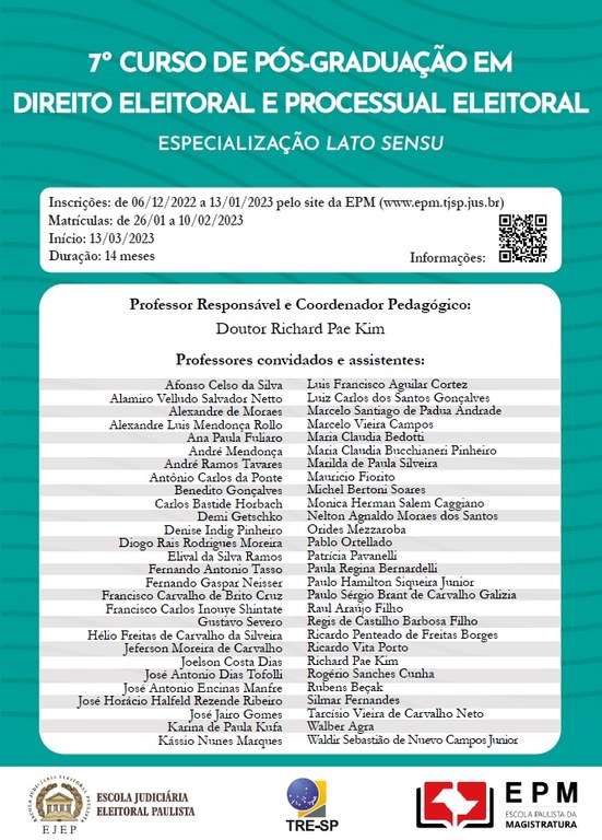 Cartaz pós-graduação Ejep TRE-SP