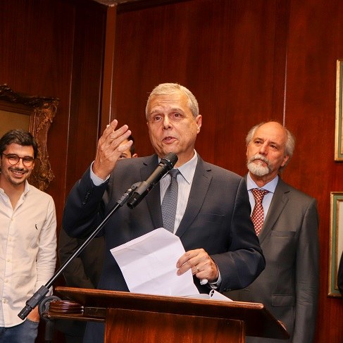 Desembargador Nuevo Campos discursa em cerimônia Desembargador comandou a Justiça Eleitoral paulista no biênio 2020/2021