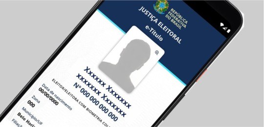 e-Título 2022 Desenho de um celular mostrando o aplicativo e-Título na tela