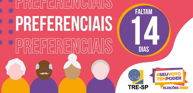 Faltam 14 dias - Série #seuvototempoder destaca eleitores que têm preferência para votar Horário das 7h às 10h é preferencial, e não exclusivo, para maiores de 60 anos