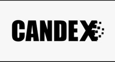 Logotipo com a palavra "CANDEX" escrita em letras pretas, maiúsculas e em negrito, sobre um fund...