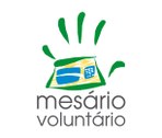 Logotivo com uma urna eletrônica estilizada na palma de uma mão aberta e as palavras Mesário Vol...
