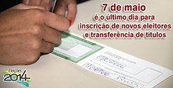 Mão assinando título eleitoral
Alistamento eleitoral
Título
Eleição 2014
7 de maio