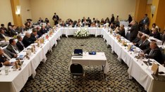 Mesa composta por presidentes dos TRE's no 68º Encontro do COPTREL em Curitiba - PR