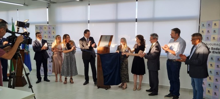 O desembargador Silmar Fernandes durante a inauguração da unidade em Ribeirão Preto