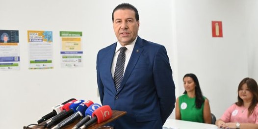 O presidente do TRE-SP, desembargador Silmar Fernandes, em coletiva para a imprensa na demonstra...