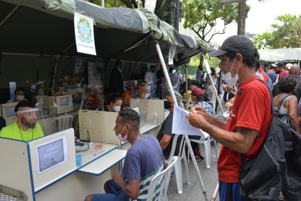 Posto de atendimento do TRE-SP no Mutirão Pop Rua Sampa Jud