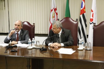 O Presidente do Tribunal Regional Eleitoral, des. Carlos Eduardo Cauduro Padin, foi o palestrant...