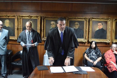 Juiz Ronnie Herbert Barros Soares e jurista Diogo Rais Rodrigues Moreira tomaram posse nesta ter...