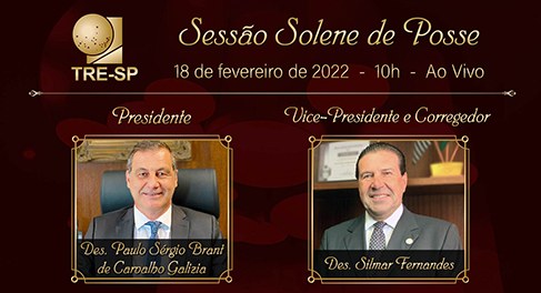 Sessão solene de posse de presidente e vice do TRE-SP acontece nesta sexta-feira (18)_foto padrão Sessão solene de posse de presidente e vice do TRE-SP acontece nesta sexta-feira (18)_foto padrão