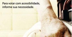 Banner de divulgação sobre possibilidade dos deficientes de solicitar seção especial na votação