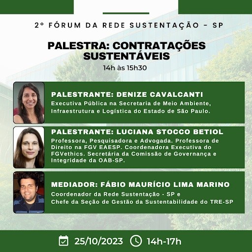 Evento sobre sustentabilidade e governança no setor público terá duas palestras com especialistas