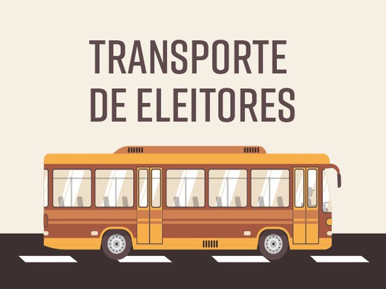 Imagem de ônibus com a frase "transporte de eleitores"