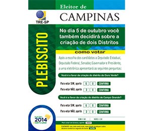 TRE-SP - Cartaz sobre o plebiscito em Campinas