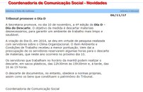 Imagem do texto escrito para a Intranet referente ao Dia D - Dia do Descarte