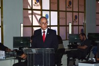 Presidente do TRE-SP, des. Mário Devienne Ferraz, discursa durante a inauguração do Posto de Ate...