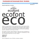 Imagem do texto escrito para a Intranet referente à Ecofont