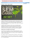 Imagem do texto escrito para a Intranet referente ao Dia Mundial Sem Carro