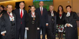 Da esq. p/ dir.: vice-presidente do TRF3, des. fed. Mairan Gonçalves Maia Júnior; presidente do ...