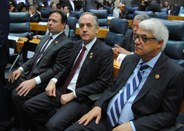 Presidente do TRE-SP, des. Mário Devienne Ferraz, ao centro, prestigia solenidade de posse do pr...