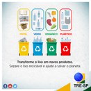 Imagem do post na página oficial do TRE-SP do Facebook - 15/12/2017 - Separação do lixo reciclável