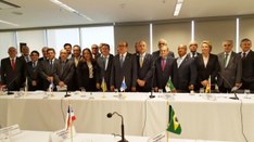 Presidente do TRE-SP, des. Mário Devienne Ferraz ao lado do novo presidente do TSE, ministro Gil...