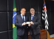 Na foto, da esq. p/ dir.: presidente do TJ-SP, des. Paulo Dimas de Bellis Mascaretti, recebe seu...